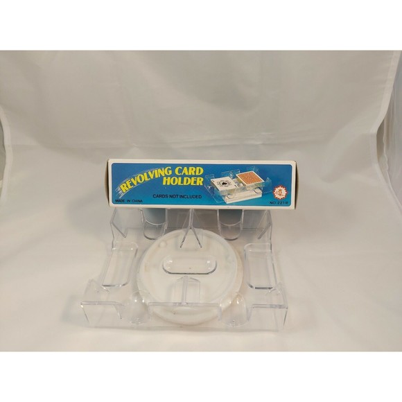 Revolving Playing Card Holder Clear Plastic Acrylic Dual Deck with original box - Picture 5 of 5